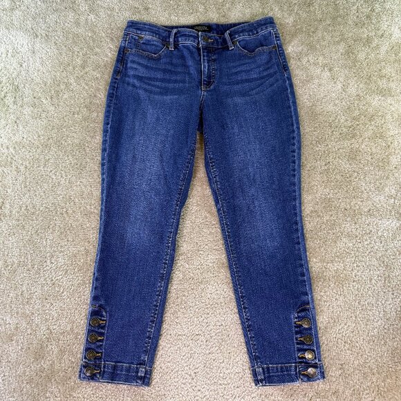 Talbots Denim - Talbots Petites Flawless Womens Crop Jeans Sz 8P Blue Mid Rise 30x23 E634